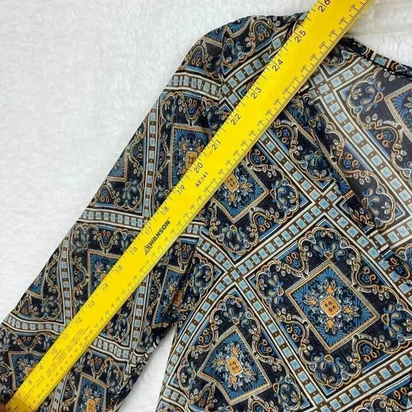 VTG Altar'd State Top S Paisley Print Sheer Bell Sleeve Cottagecore Medieval - Picture 9 of 12